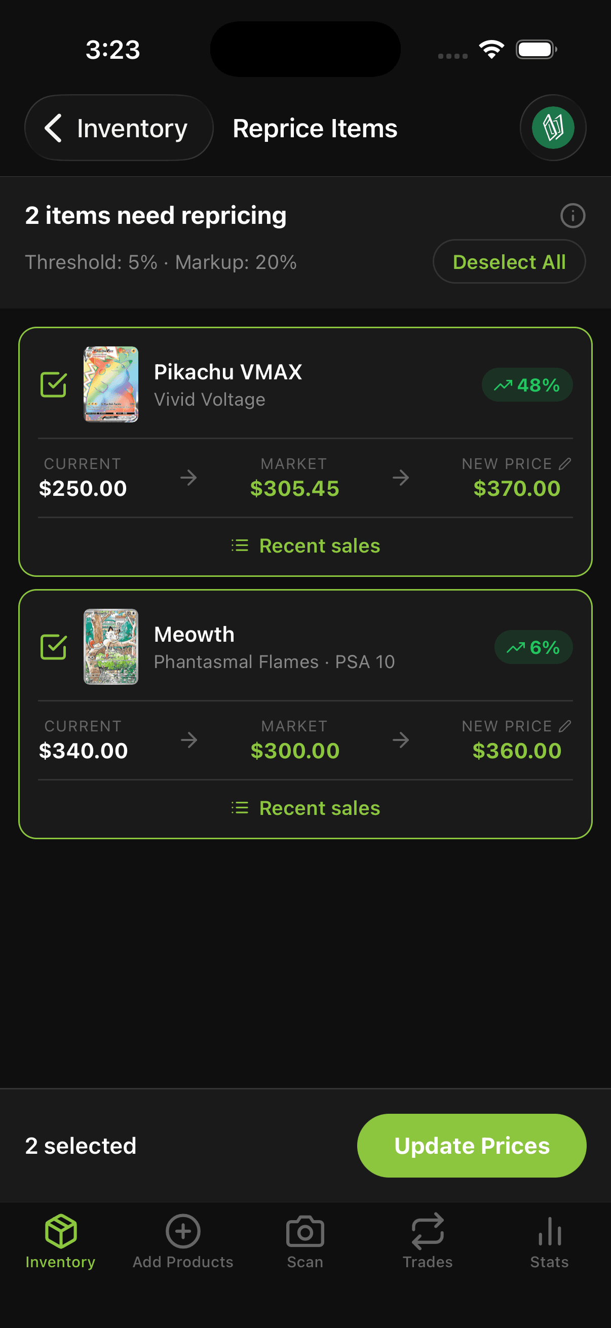 Reprice your booth in seconds, not hours.